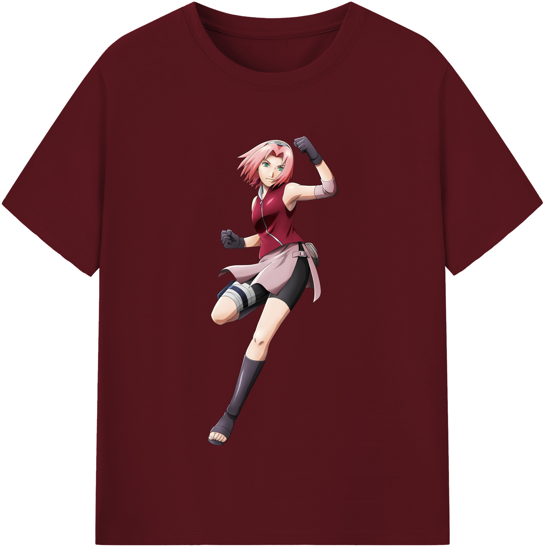（画像用） NARUTO -ナルト- 春野サクラ Haruno Sakura 綿100％半袖Tシャツ（フロントプリント）